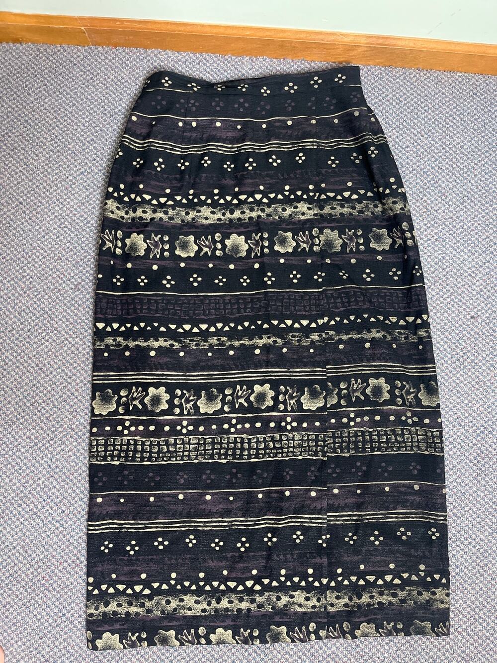 Vintage Joan Leslie black and White Long Skirt Size 12